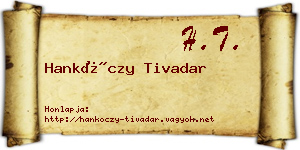 Hankóczy Tivadar névjegykártya