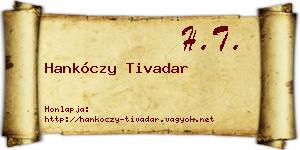 Hankóczy Tivadar névjegykártya